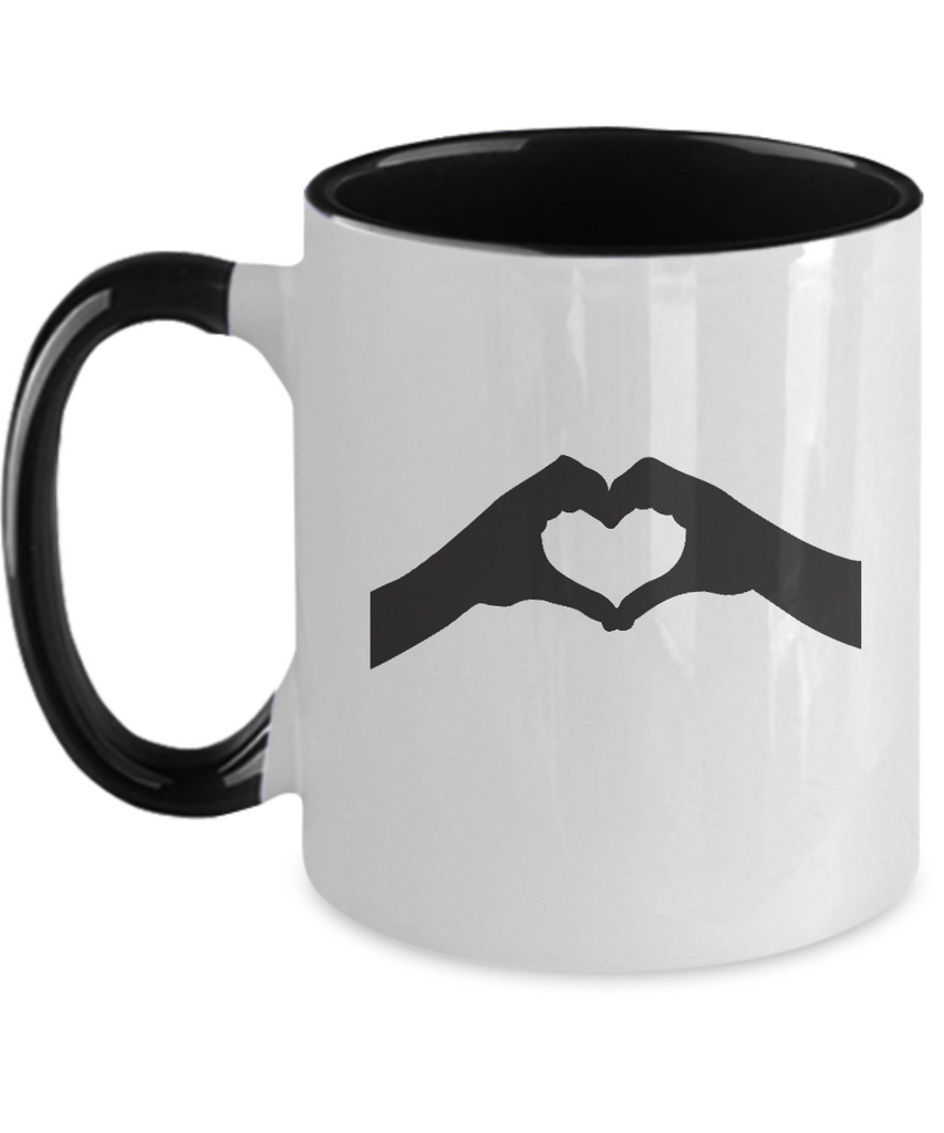 love you mug , coffee mug,heart shape hand tinmico