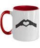 love you mug , coffee mug,heart shape hand tinmico