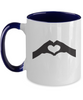 love you mug , coffee mug,heart shape hand tinmico